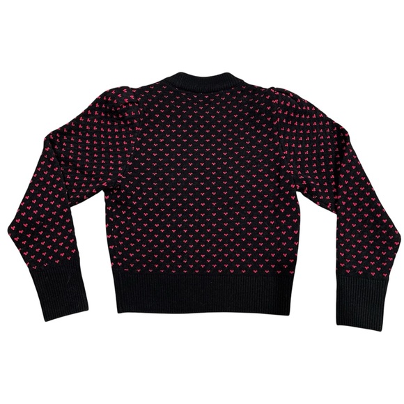 Pistola Coco Sweater Amour Red Heart Jacquard Knit Puff Sleeve Size M - Picture 4 of 8